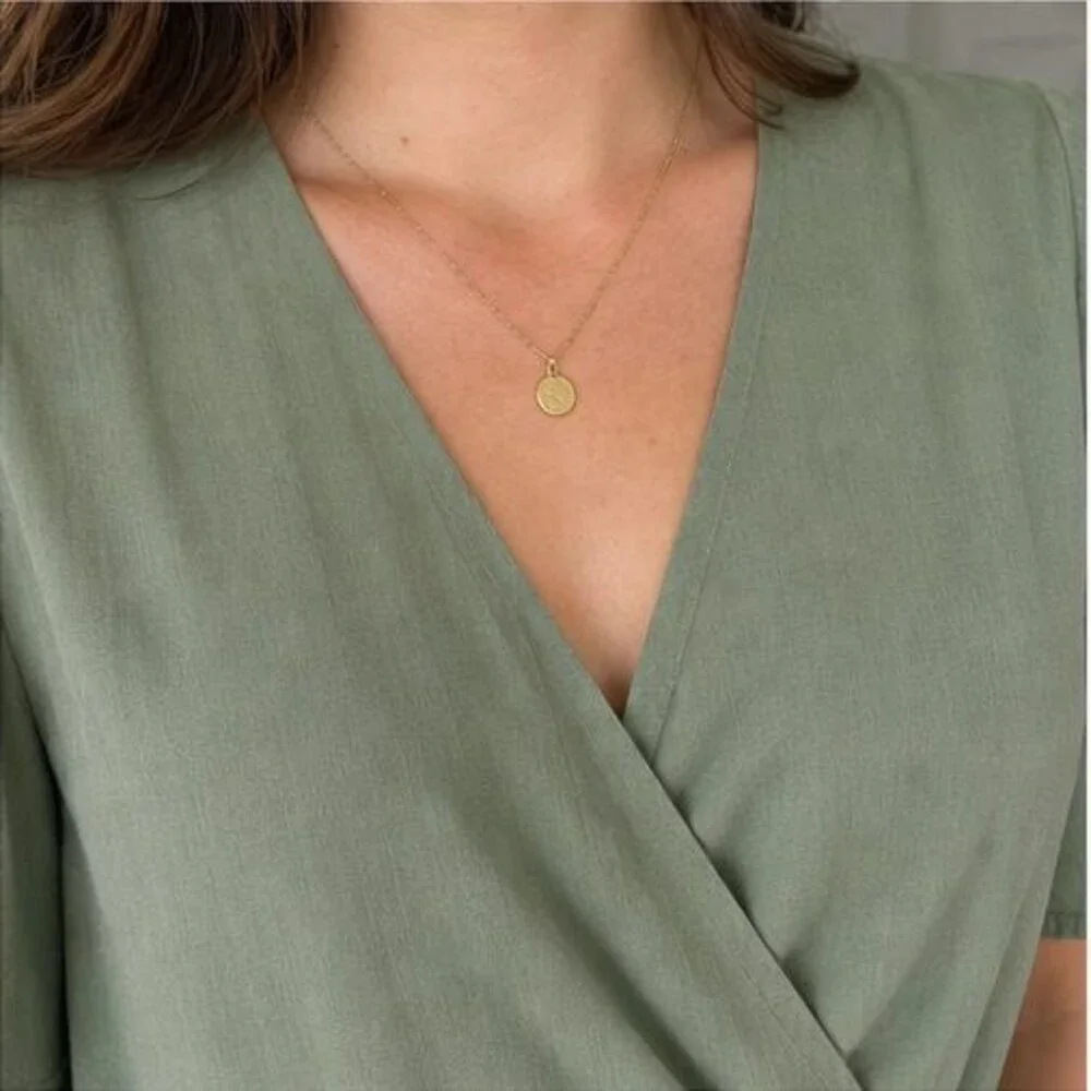 Charcoal Tie Neck Blouse